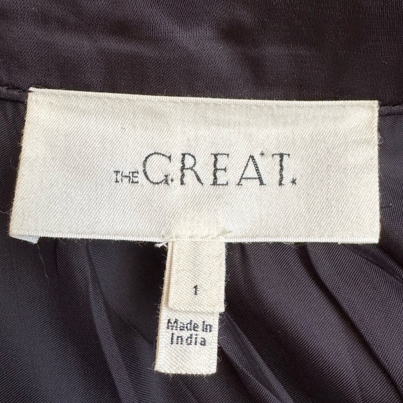 The Great. The Western Bridge Embroidered Satin Midi Dress Black Small Size:1 - Picture 12 of 16